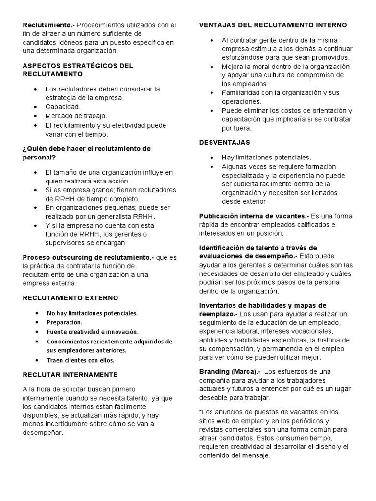 Estrategias y Procesos de Reclutamiento | PDF | Reclutamiento | Gestión ...