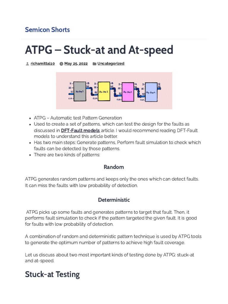 ATPG - Stuck-At and At-Speed - Semicon Shorts | PDF | Electronics ...