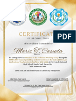 Certificate: Mariz T. Casuela