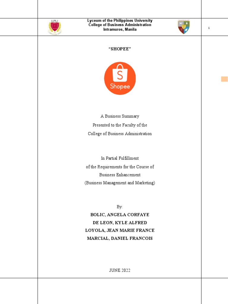 Shopee: A Business Summary | PDF | E Commerce | Online Shopping
