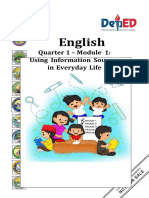English: Quarter 1 - Module 1: Using Information Sources in Everyday Life