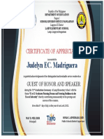 Certificate of Recognition For Guest of Honor and SPEAKER FINAL