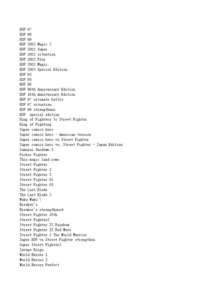 Game List PDF Dragon