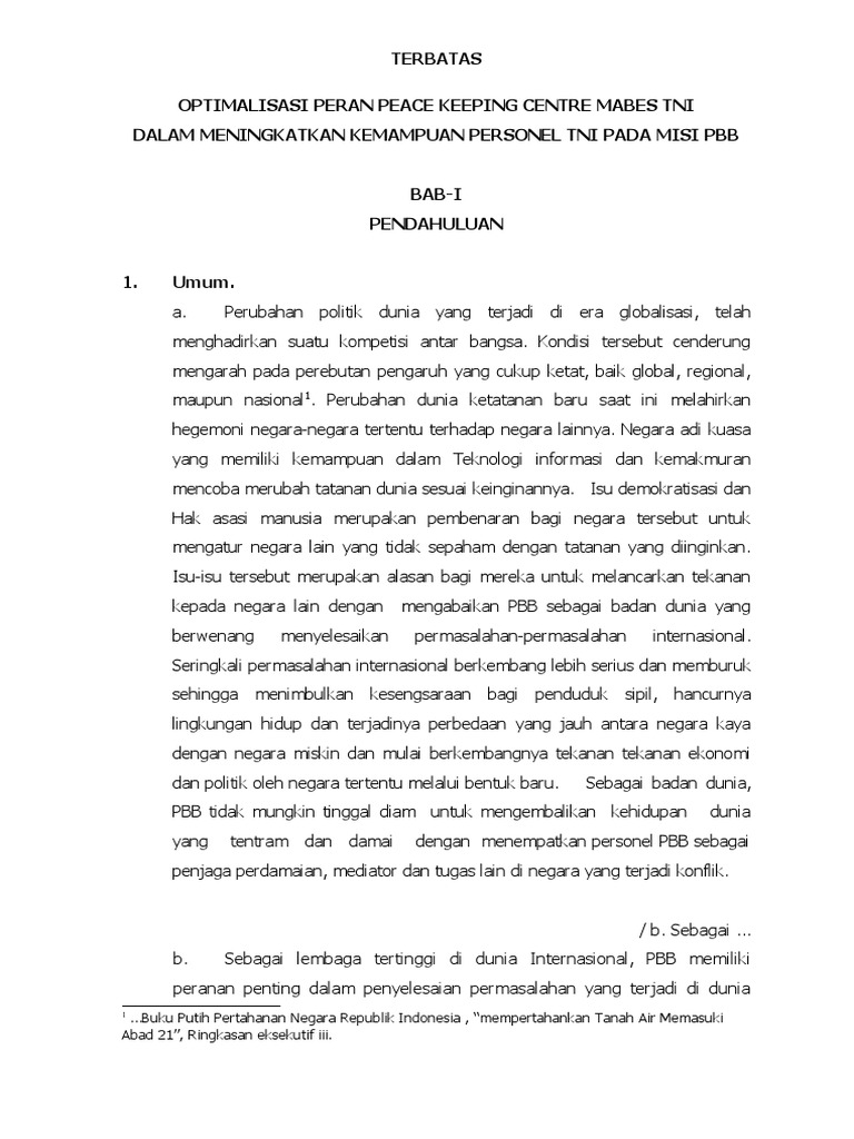 Optimalisasi TNI dalam Misi Perdamaian | PDF