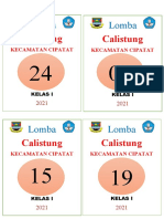 Lomba Calistung Kecamatan Cipatat 2021