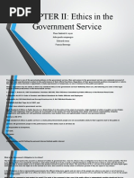 CHAPTER II: Ethics in The Government Service: Fleur Gabriel D. Reyes John Paolo Ompangco Edward Mesa Francis Bermejo