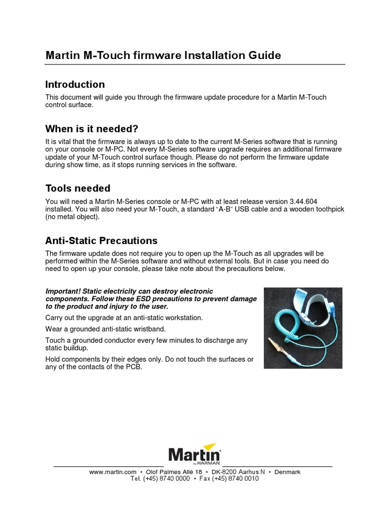 Martin M-Touch Firmware Update Guide | PDF | Electrostatic Discharge ...