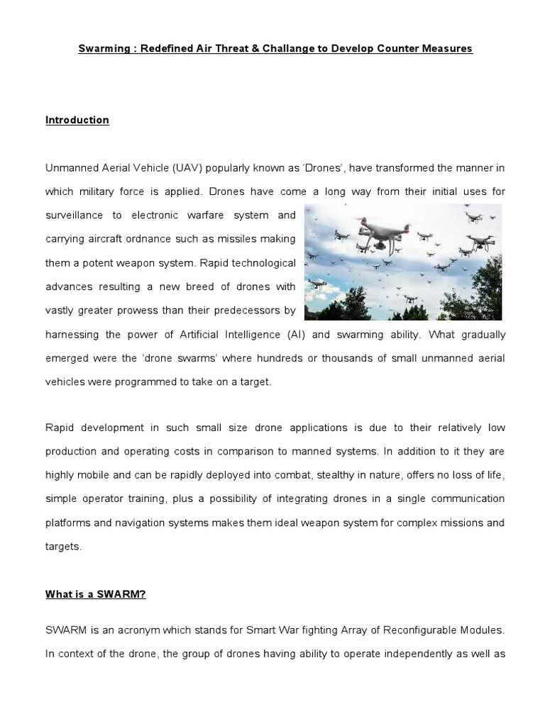 Swarming: Redefined Air Threat & Challange To Develop Counter Measures ...