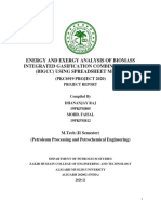 Energy and Exergy Analysis of Biomass Integrated Gasification Combined Cycle (BIGCC) Using Spreadsheet Model