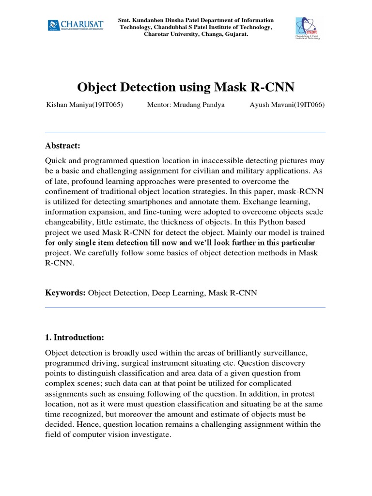 Object Detection Using Mask R-CNN | PDF | Applied Mathematics ...