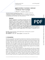 Does Spatial Agglomeration Increase National Growth? Evidence from Europe