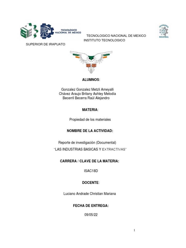 Documental De Las Industrias Basicas Y Extractivas PDF