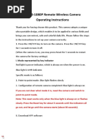 H.264-1080P Remote Wireless Camera Operating Instructions: I. Mode Represented by Key Indicator