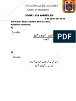 Examen Mensual de Álgebra 5to Secundaria CEGNE LA