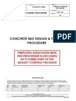 Concrete Mix Design & Testing Procedure