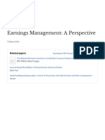 Earnings Management: A Perspective: Related Papers