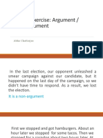 Key - Exercise Argument and Non Argument 2019