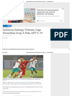 Indonesia Imbangi Vietnam, Laga Penyisihan Grup A Piala AFF U-19