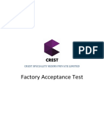 Factory Acceptance Test: Crest Speciality Resins Private Limited