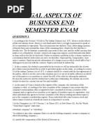 Legal Aspects of Business End Semester Exam