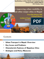 Strategies For Improving Urban Mobility in Kathmandu and Other Major Cities in Nepal, Tribhuwan University, Kathmandu