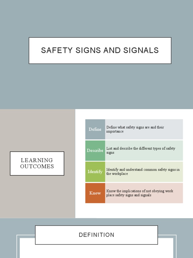 Safety Signs and Signals Presentation PDF