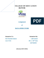 Vivek College of Education Bijnor: Assignment of Data Structure