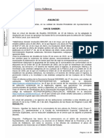 Publicación - 2022 02 10 Anuncio Bases Convocatoria 3 Plazas Policía