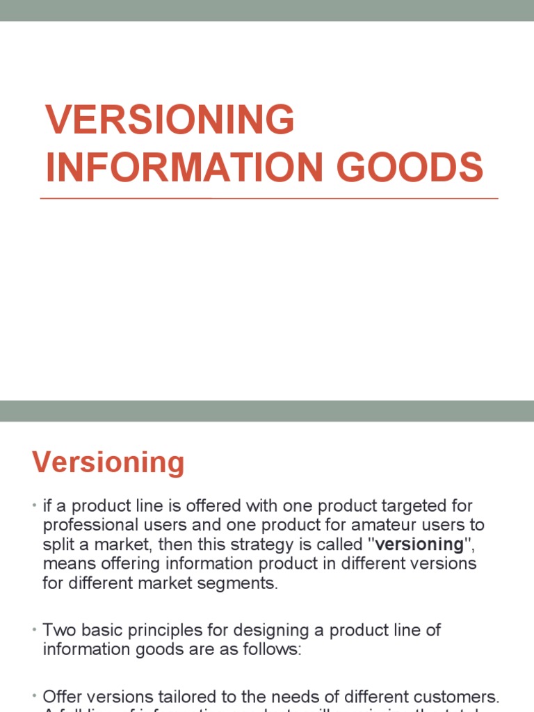Versioning Information Goods | PDF | Printer (Computing) | Computing