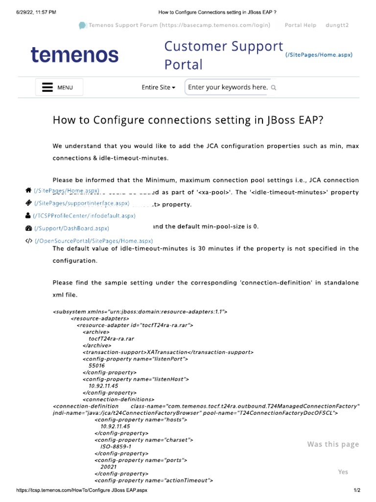 How To Configure Connections Setting in JBoss EAP PDF