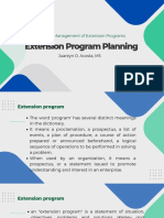 Management of Extension Programs