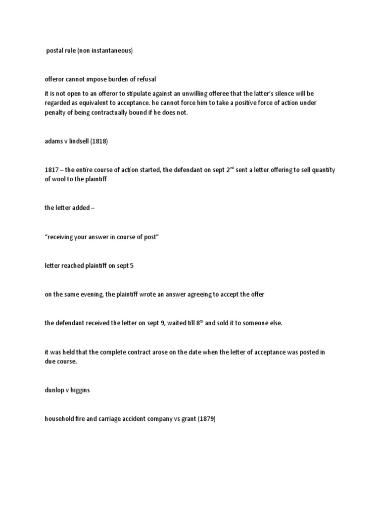 Postal Rule | PDF