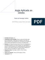 Psicologia Aplicada Ao Direito: Temas Da Psicologia Jurídica