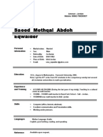 Saeed Methqal Abdoh Eqwaider: Personal Information