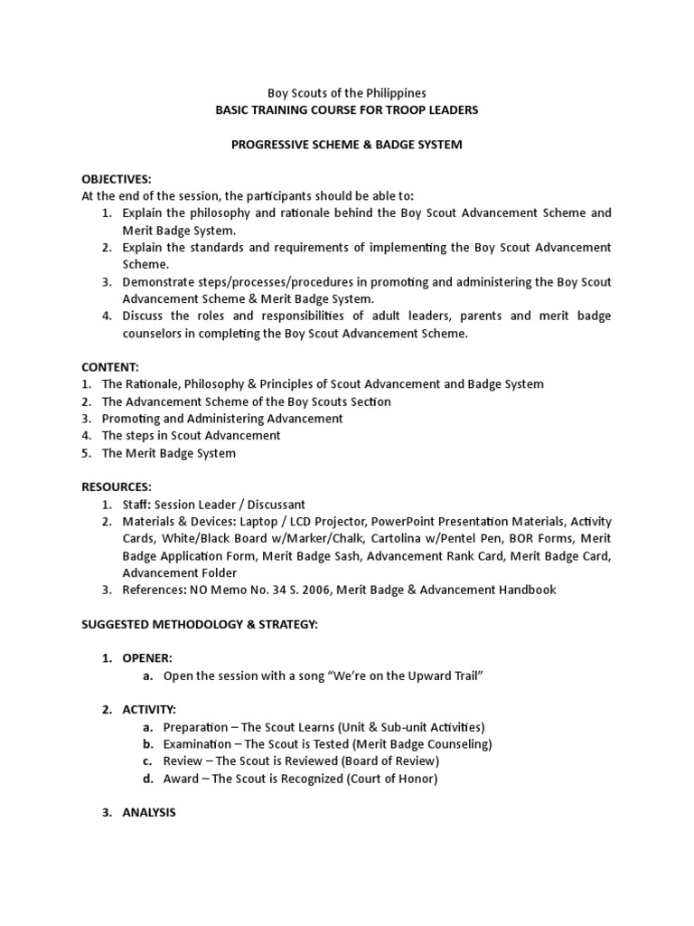 SP#7 - Progressive Scheme & Badge System | PDF | Scouting