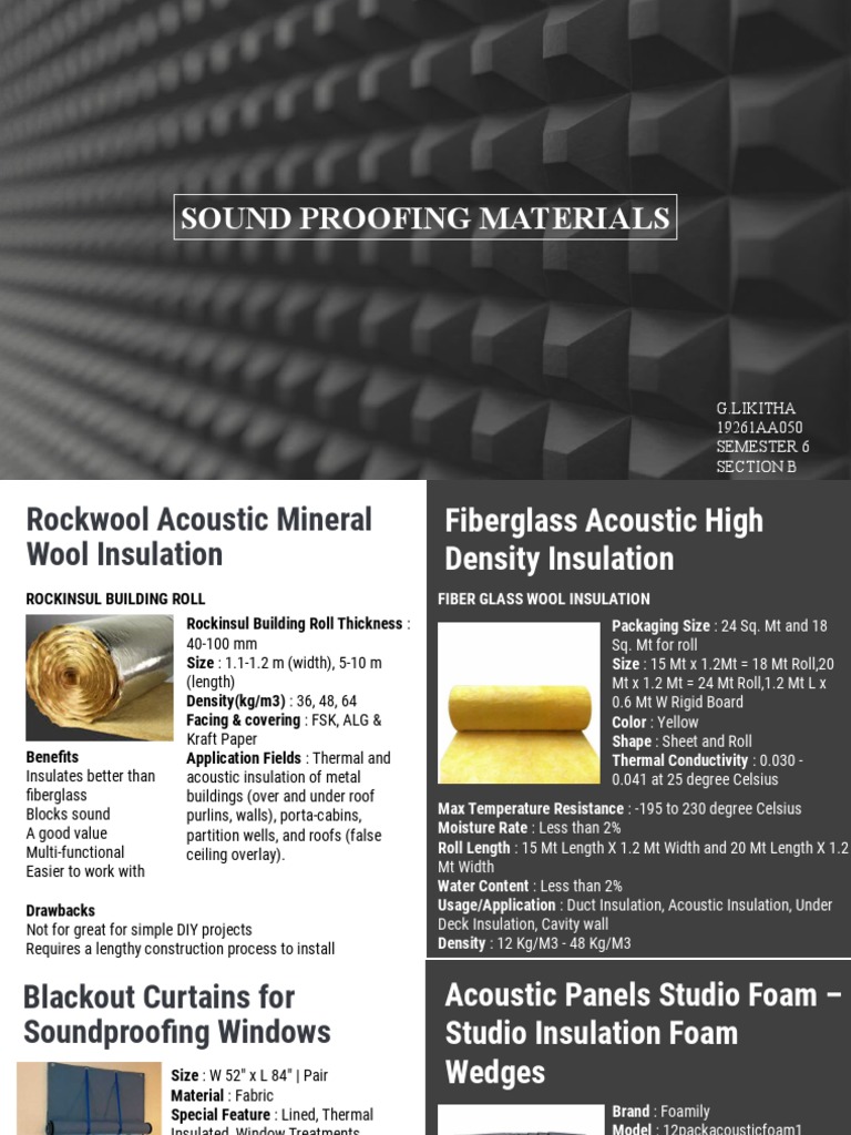 Soundproofing Materials Overview | PDF | Building Insulation | Fiberglass
