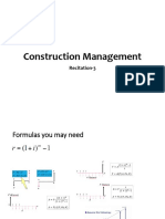 Construction Management: Recitation-3