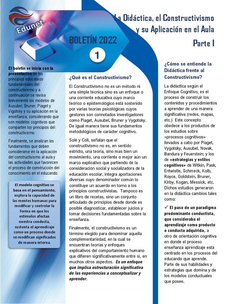 01.la Didáctica, El Constructivismo y Su Aplicación en El Aula | PDF ...