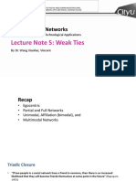 GE2234 Social Networks: Lecture Note 5: Weak Ties