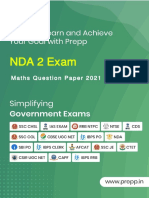 Nda 2 E: Maths Question Paper 2021