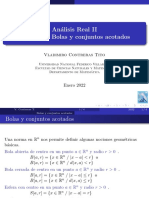 Análisis Real II: Bolas, conjuntos convexos y acotados