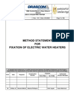 Method Statement Fixation of Electric Water Heaters