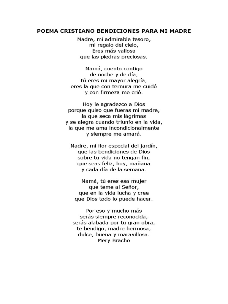Poemas Cristianos para el Día de la Madre | PDF | Amor