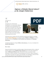 Quanto de religioso o Estado liberal tolera_ Artigo de Jürgen Habermas - Instituto Humanitas Unisinos - IHU
