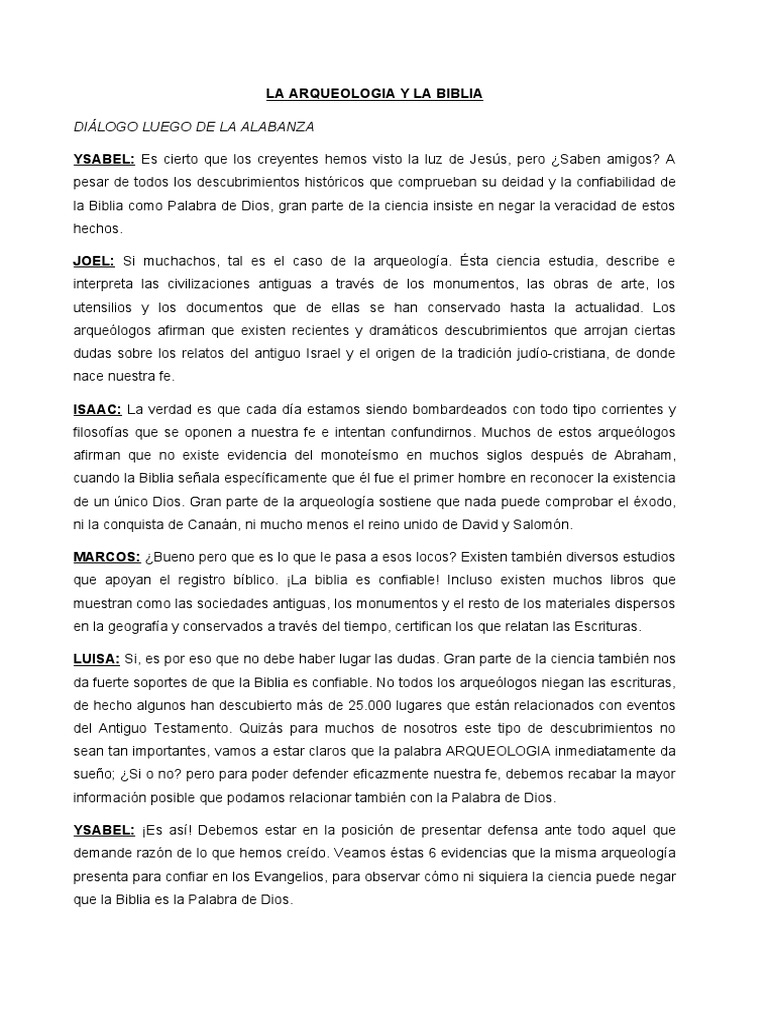 La Arqueologia Y La Biblia Pdf Biblia Dios