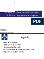 Protection of Personal Information A 10 Step Implementation Plan