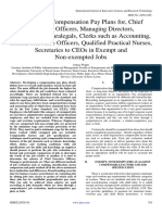 Developing Compensation Pay Plans for, Chief Executive Officers, Managing Directors, Professionals, Paralegals, Clerks Such as Accounting, Human Resource Officers, Qualified Practical Nurses, Secretaries to CEOs in Exempt A