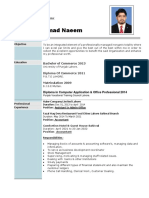 Muhammad Naeem CV Accountant Experience Education