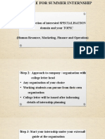 Step 1: Selection of Interested SPECIALISATION Domain and Your TOPIC (Human Resource, Marketing, Finance and Operation)