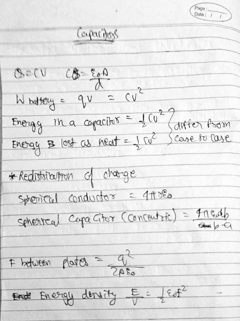 Capacitor Formula PDF